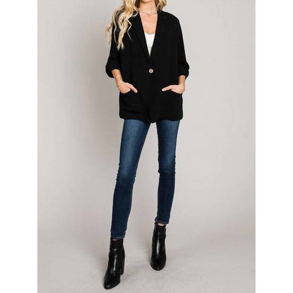 ALLIE ROSE Jackets & Blazers - NEW ALLIE ROSE linen roll sleeve jacket in black